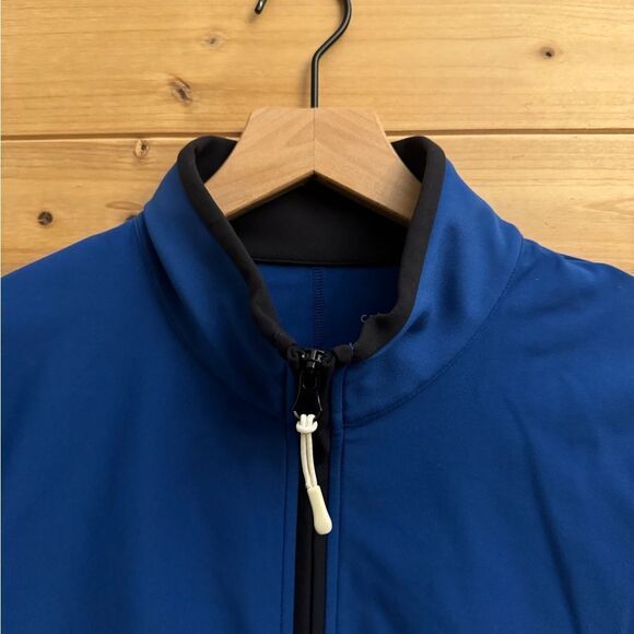 Calme Johnny Was Size Medium Endurance Black Blue Mesh Zip Up Performance Jacket - Picture 9 of 13
